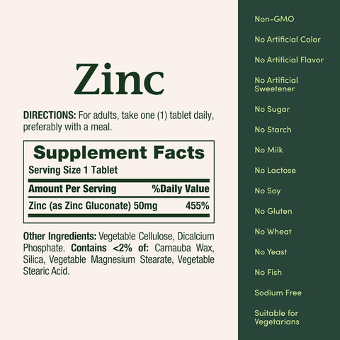 Nature’s Bounty Zinc 50mg Immune System, Skin, & Antioxidant Health Support Contributes to DNA Formation Vegetarian, Non-GMO, Gluten Free | 100 Caplets, 1 Serving Per Day for Daily Health (Pack of 3)