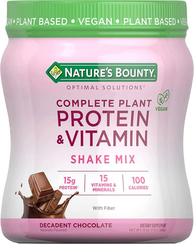 NB OS Nature's Bounty Complete Plant Protein & Vitamin Shake Mix, 12 Servings