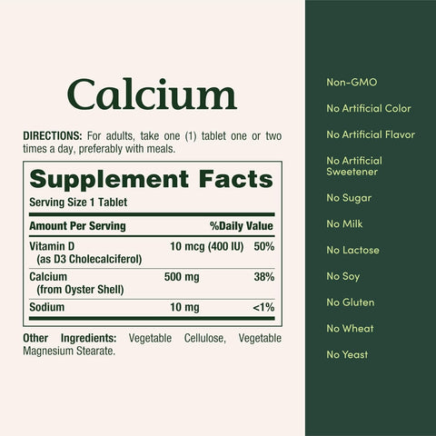 Nature’s Bounty Calcium Plus 400 IU Vitamin D3, Immune Support & Bone Health, 300 Tablets