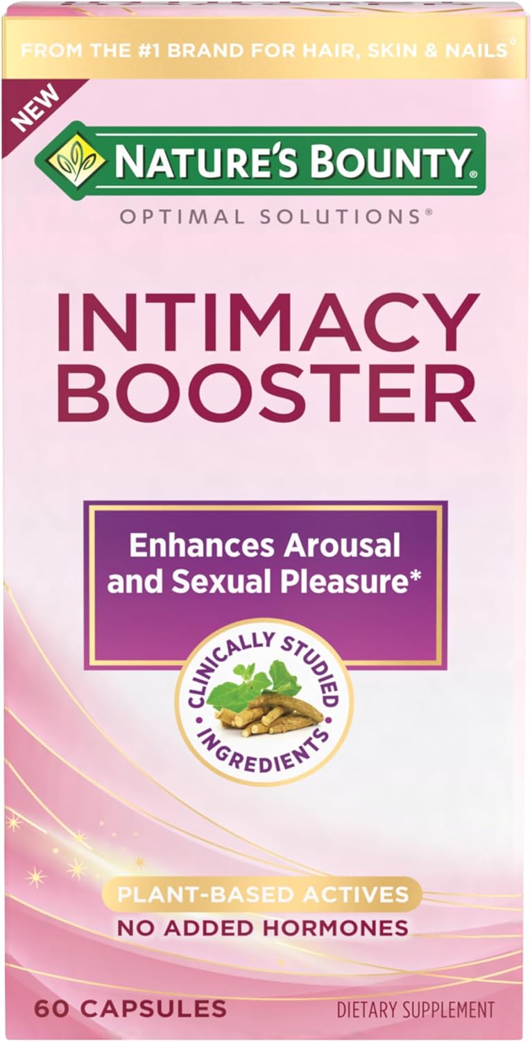 Nature's Bounty Optimal Solutions Intimacy Booster, Clinically Shown to Enhance Sexual Pleasure and Arousal, 60 capsules, 30 Total Servings